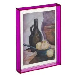 Acryl fotolijst groot - roze - 15x20 cm