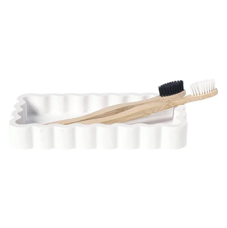 Badkamer plateau golf - wit - 3x18x10 cm