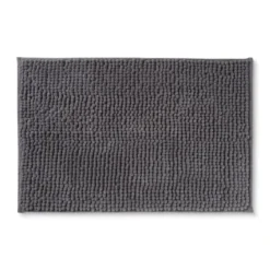 Badmat chenille - donkergrijs - 40x60 cm