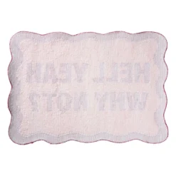 Badmat hell yeah why not - roze - 50x70 cm