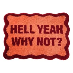 Badmat hell yeah why not - roze - 50x70 cm