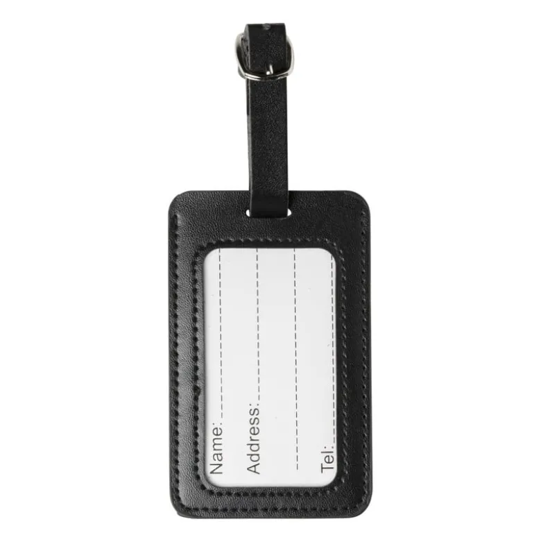 Bagagelabel - zwart - 10.5x6.5x0.2 cm