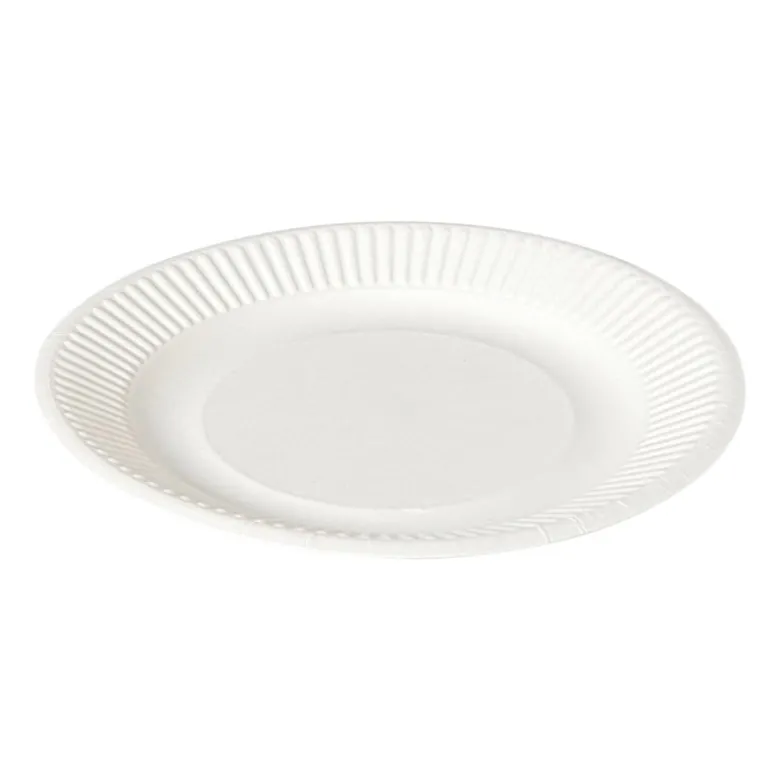 Bagasse bord - wit - ø18.5x2 cm