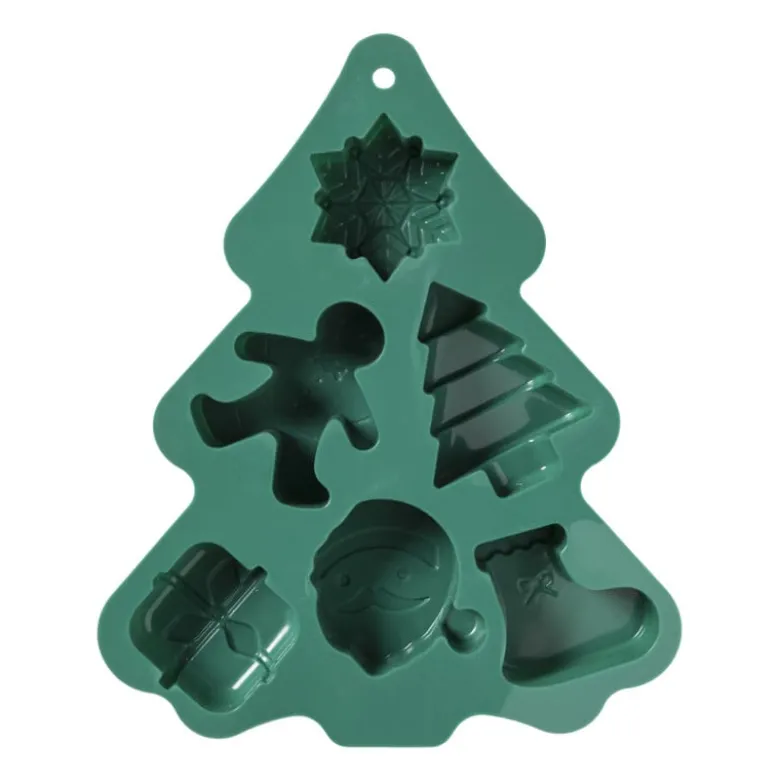 Bakvorm kerstfiguren - groen - 22x18x2.5cm