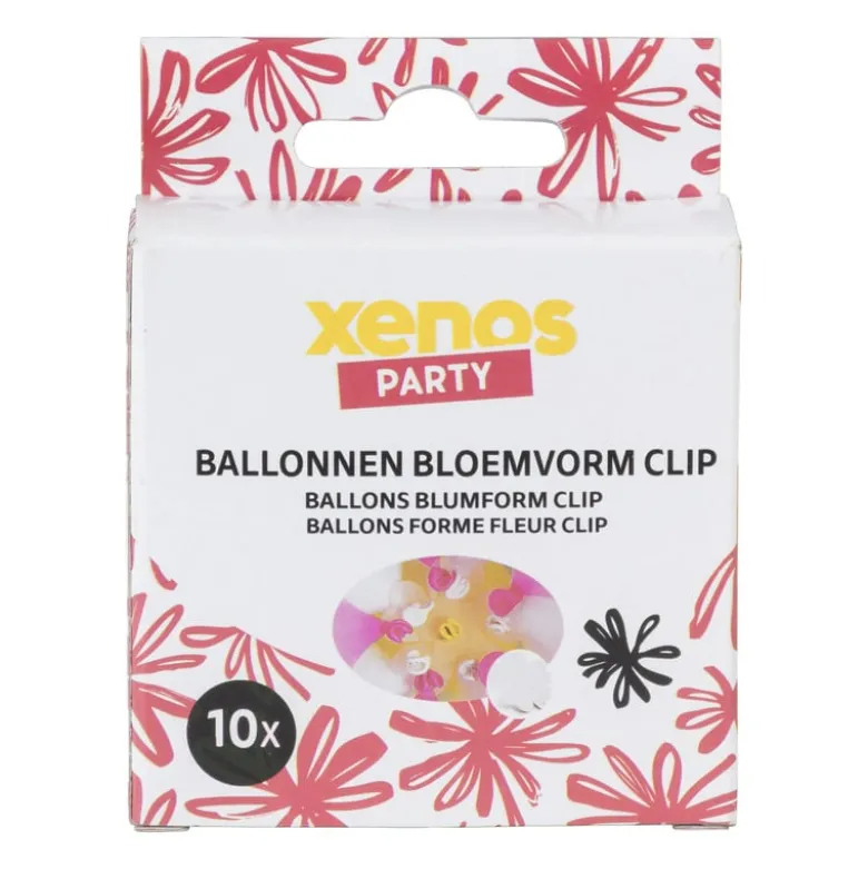 Ballon clip bloemvorm - set van 10 - ø8x1 cm