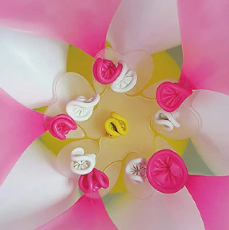 Ballon clip bloemvorm - set van 10 - ø8x1 cm