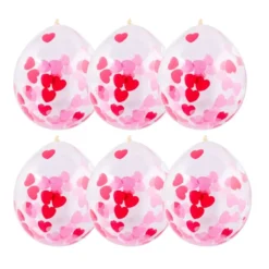 Ballon confetti - hartjes - set van 6