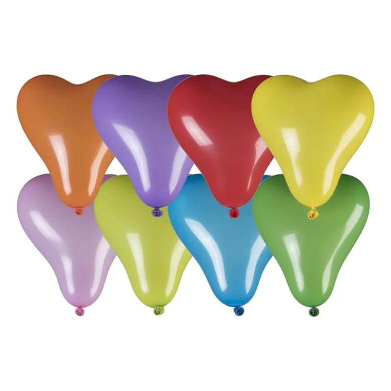 Ballonnen hart - multikleur - set van 20