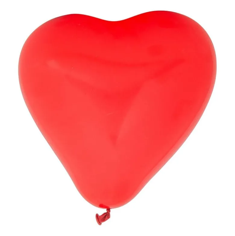 Ballonnen hartvorm - rood/roze - 6 stuks