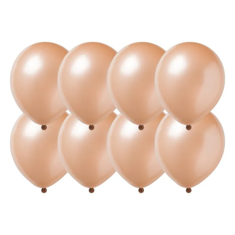 Ballonnen metallic - rose goud - set van 8