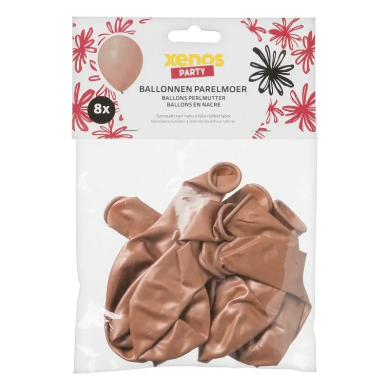 Ballonnen metallic - rose goud - set van 8