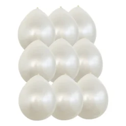 Ballonnen metallic - wit - 9 stuks