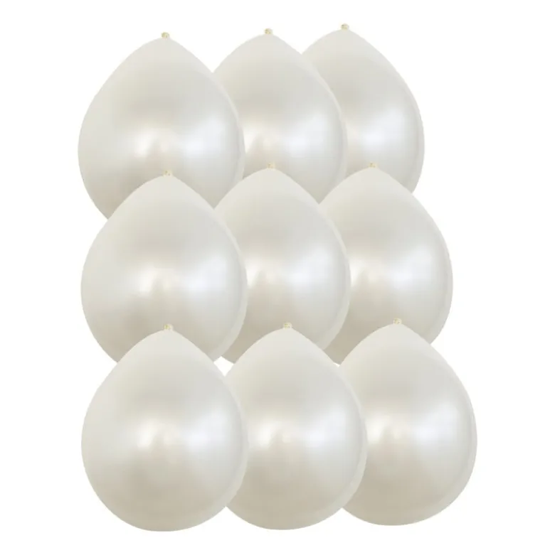 Ballonnen metallic - wit - 9 stuks