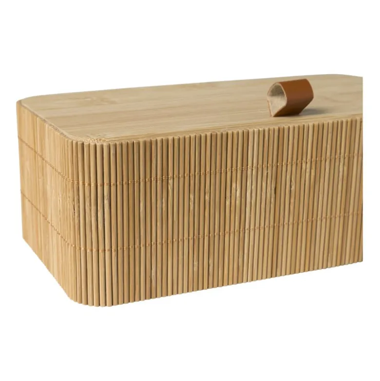 Bamboe kistje met deksel Jesse - 8x23x13 cm - naturel