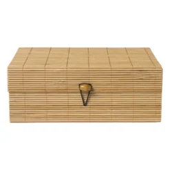 Bamboe kistje met deksel Moos - 8x21x16 cm - naturel