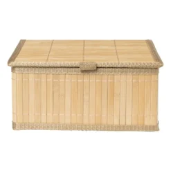 Bamboe mand met deksel - 15x32x25 cm