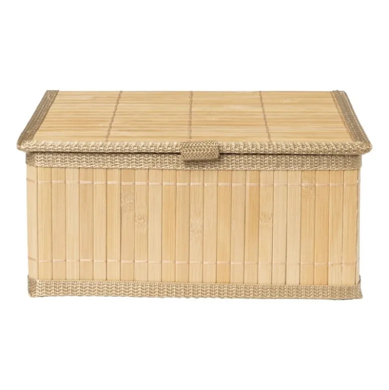 Bamboe mand met deksel - 15x32x25 cm