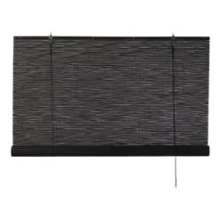 Bamboe rolgordijn - zwart - 60x130 cm