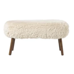 Bankje beatle - beige/bruin - 40x82x40 cm