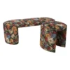 Bankje bouquet - rood/paars/zwart - 44x120x45 cm