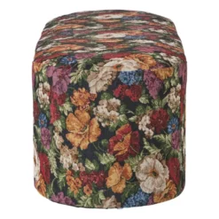 Bankje bouquet - rood/paars/zwart - 44x120x45 cm