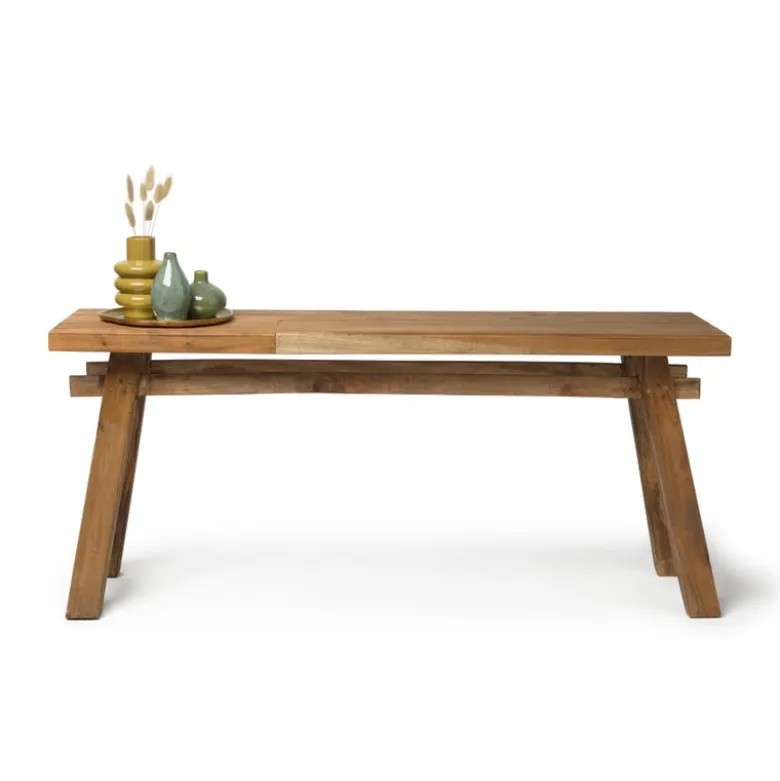 Bankje recycle Ubud - hout - 116 cm