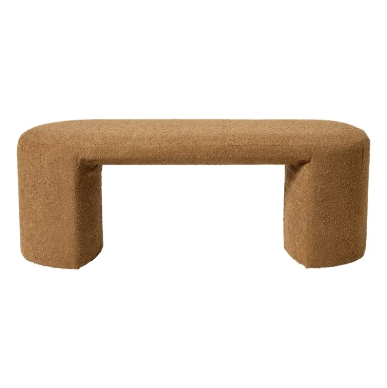 Bank Sara bouclé - bruin - 45x120x44 cm