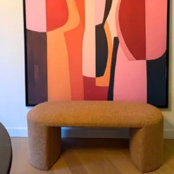 Bank Sara bouclé - bruin - 45x120x44 cm