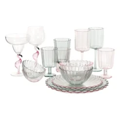 Beker geschulpt - roze - 400 ml