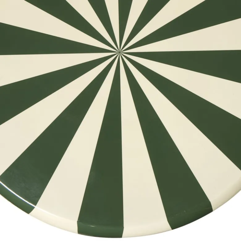 Bijzettafel bubbles stripes - beige/groen - ø35x45 cm