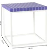 Bijzettafel checks met metalen frame - paars - 36x36x36 cm