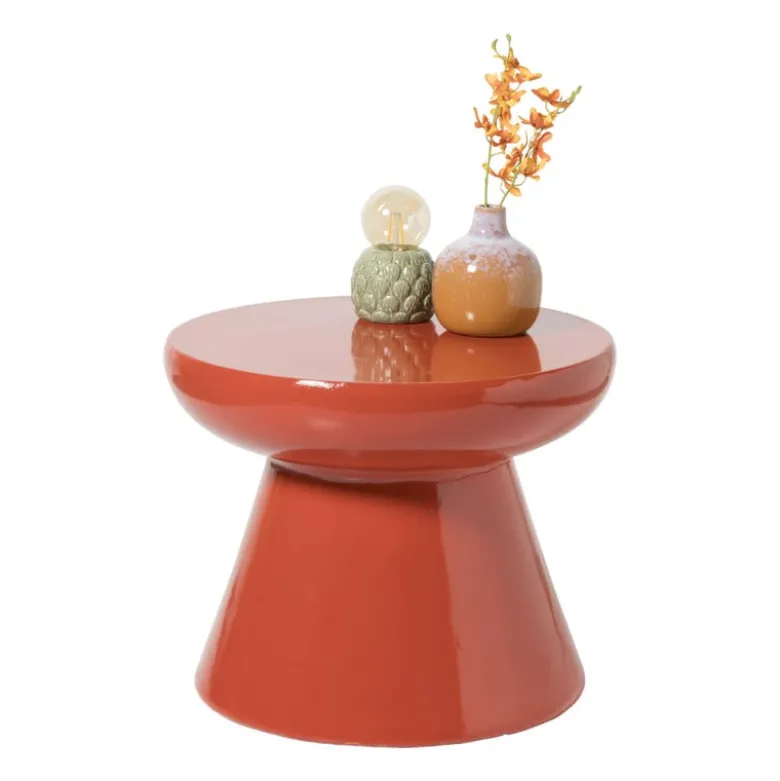 Bijzettafel conisch - rood - ø50x40 cm