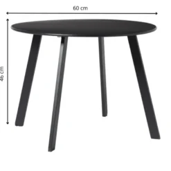Bijzettafel Diego klein - zwart - ø60x46 cm