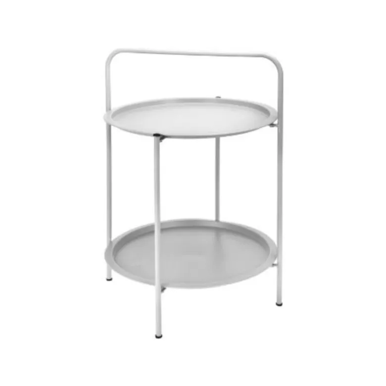Bijzettafel grijs - metaal - ø50x66 cm