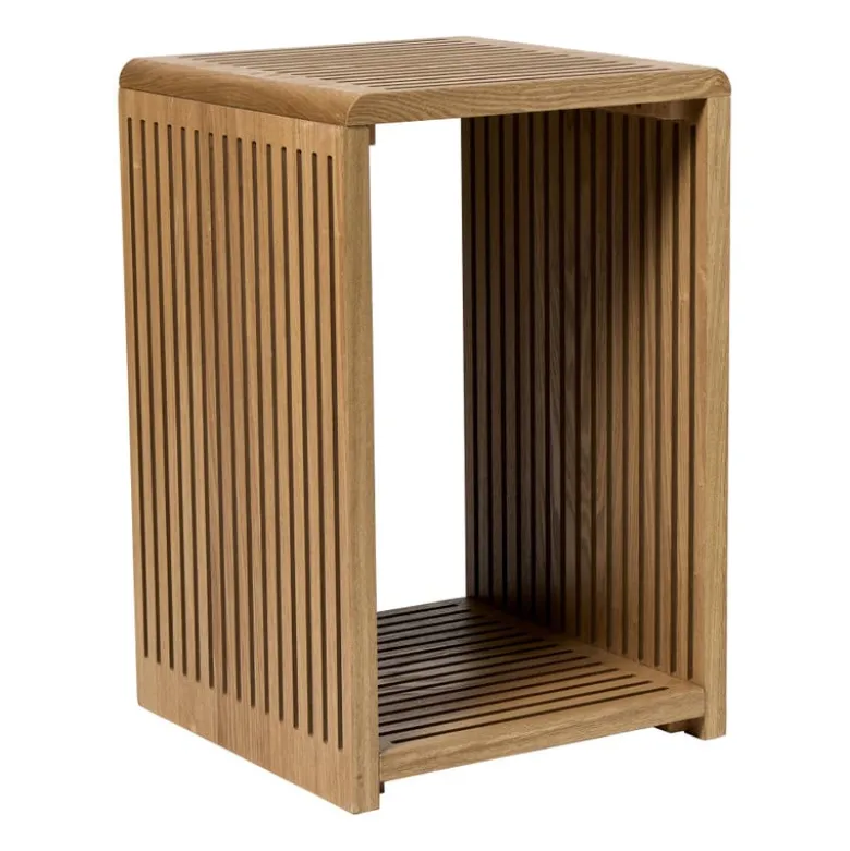 Bijzettafel Japandi hoog - bruin - 60x39x39 cm