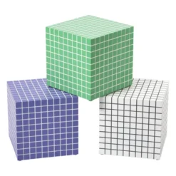 Bijzettafel kubus checks - paars - 30x30x30 cm