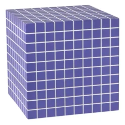 Bijzettafel kubus checks - paars - 30x30x30 cm