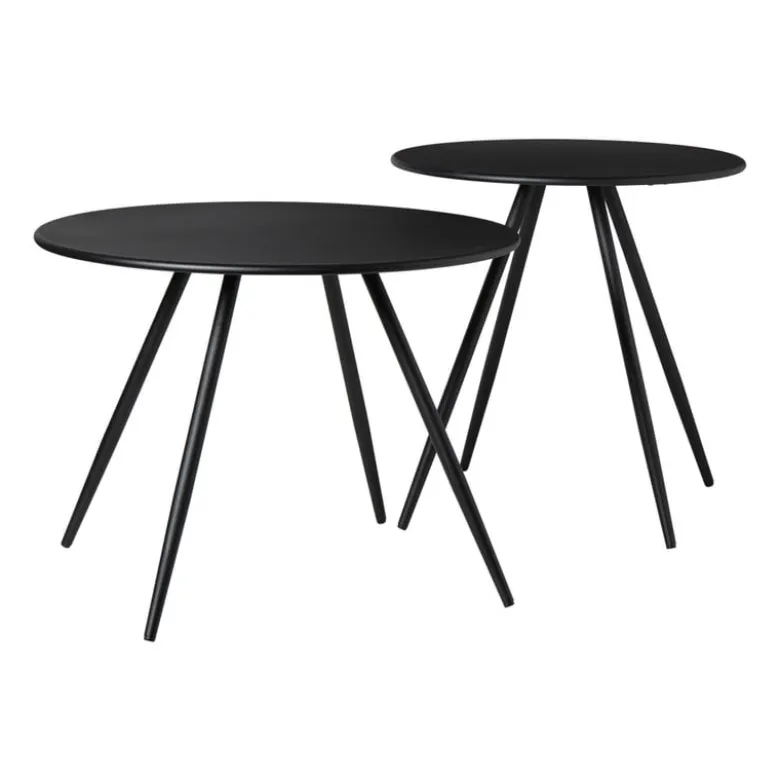 Bijzettafel Manolo hoog - zwart -ø45x45 cm