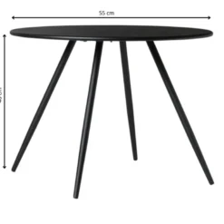 Bijzettafel Manolo laag- zwart - ø55x40 cm