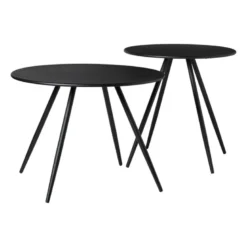 Bijzettafel Manolo laag- zwart - ø55x40 cm