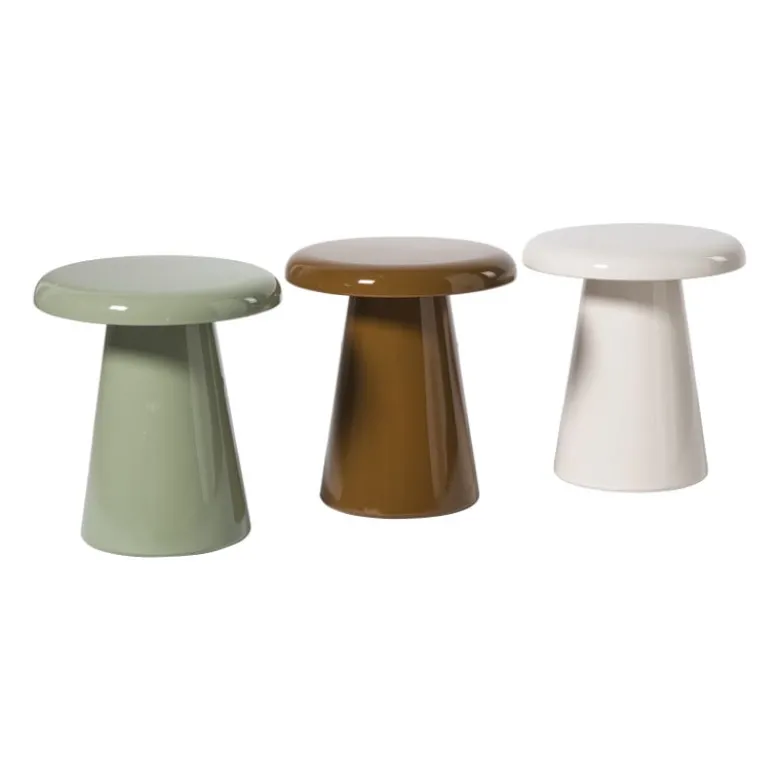Bijzettafel metaal klein - beige - ø30x33 cm