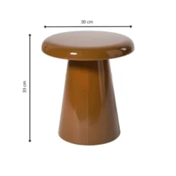 Bijzettafel metaal klein - bruin - ø30x33 cm