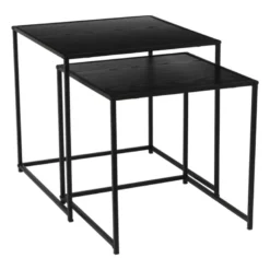 Bijzettafel Noah - zwart - set van 2