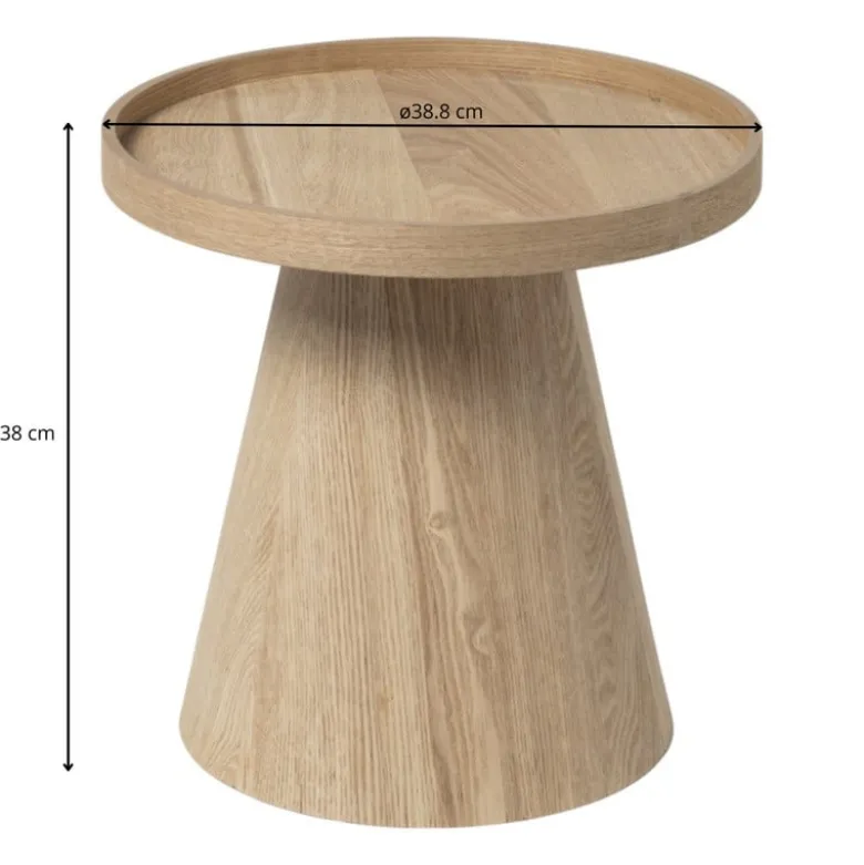 Bijzettafel Rondo klein - naturel - ø38.8x38 cm