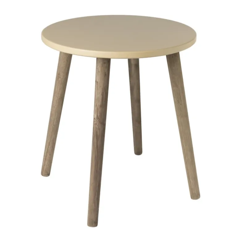 Bijzettafel Salvador - beige/bruin - ø36x41 cm