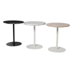 Bijzettafel Terrazzo - wit - ø40x45 cm