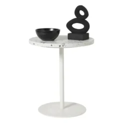 Bijzettafel Terrazzo - wit - ø40x45 cm