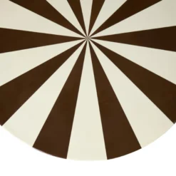 Bijzettafel waves stripes - beige/bruin - ø35x55 cm