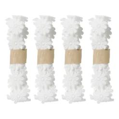 Bloemenband wit - set van 4 - 100 cm