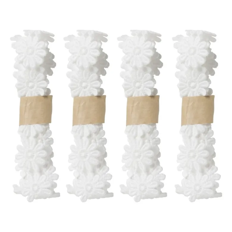 Bloemenband wit - set van 4 - 100 cm